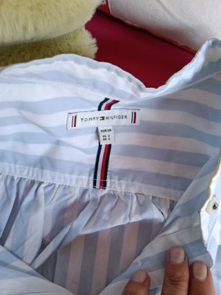 Camisa Tommy Hilfiger Rayas Azul y Blanco