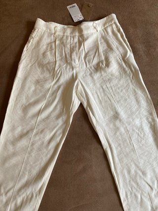 Pantalón Mango Crema Talla 34