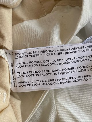 Pantalón Mango Crema Talla 34