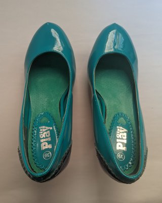 Zapatos de tacón turquesa talla 39