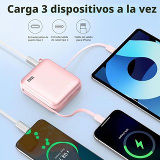 Power bank 10000 mAh 22,5 W con cavi integrati