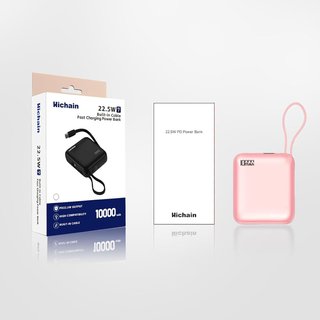 Power bank 10000 mAh 22,5 W con cavi integrati