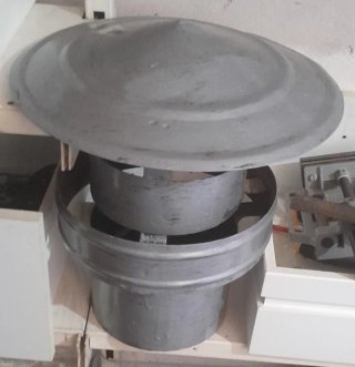 Gorro chimenea metálico y es para 16 cm de diametr
