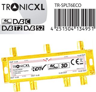 Divisor splitter antena TV satélite, 6 salidas