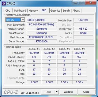 2x Samsung RAM 1GB DDR3 1333MHz