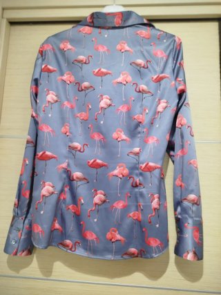 Camicia donna fantasia fenicotteri