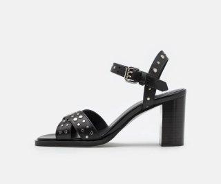 NUEVO Sandalias The Kooples Tacón Negro Tachuelas