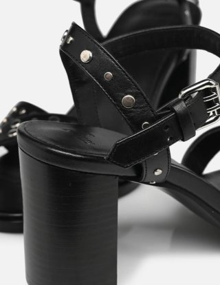 NUEVO Sandalias The Kooples Tacón Negro Tachuelas