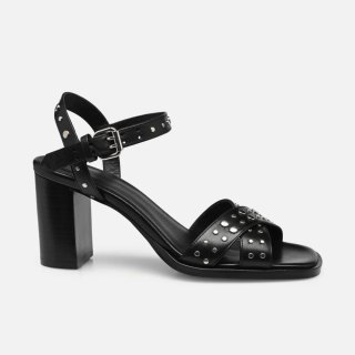 NUEVO Sandalias The Kooples Tacón Negro Tachuelas