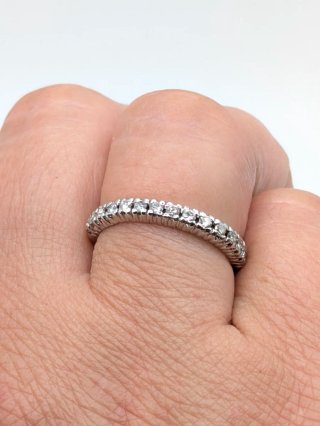 Anillo Oro 18k Blanco Diamantes