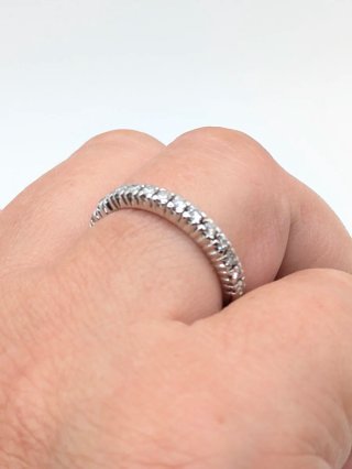 Anillo Oro 18k Blanco Diamantes