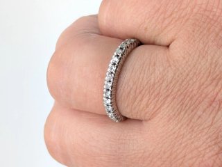 Anillo Oro 18k Blanco Diamantes