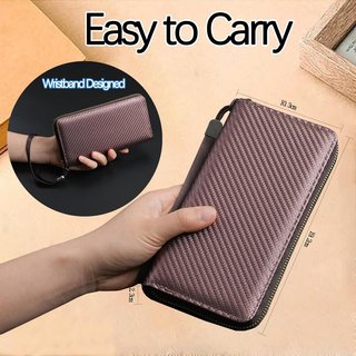 Cartera Cuero PU con 8 ranuras y pulsera Código