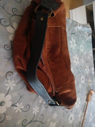 Bolso de piel auténtica marrón