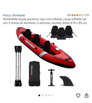 Kayak Hinchable Skinhawk 410 Rojo