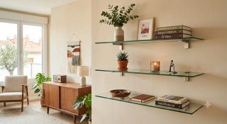 3 baldas de cristal gruesas para estantería