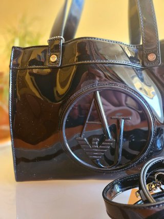 Bolso Armani Negro Charol