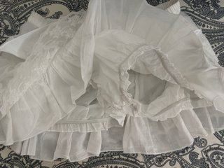 Falda Boohoo blanca volantes encaje talla S