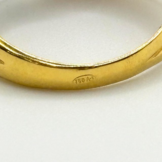Anillo Oro Amarillo y Blanco 18K, 3.89gr, T-18