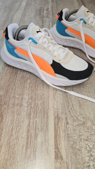 Scarpe Puma donna bianche arancioni e blu