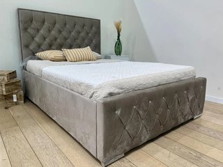 Cama Matrimonio Tapizada 135cm Gris
