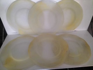 6 Platos de Cristal Marmolina Elegantes
