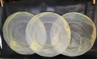 6 Platos de Cristal Marmolina Elegantes