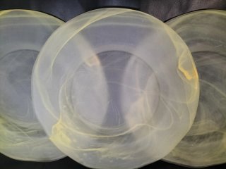 6 Platos de Cristal Marmolina Elegantes