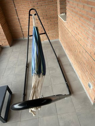 Hamaca de tela con soporte