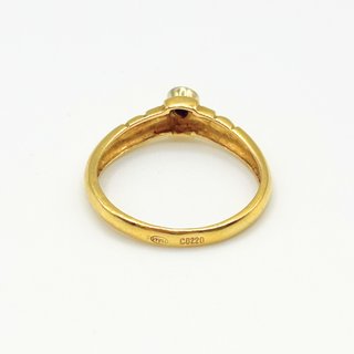 Anillo Solitario Oro 18K, Diamante, 2.04gr, T-12