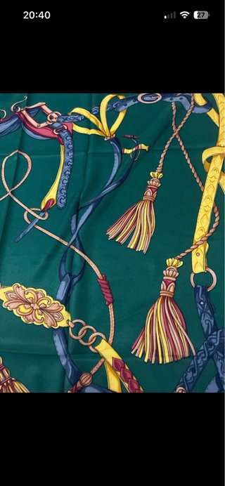 Foulard seta verde multicolor