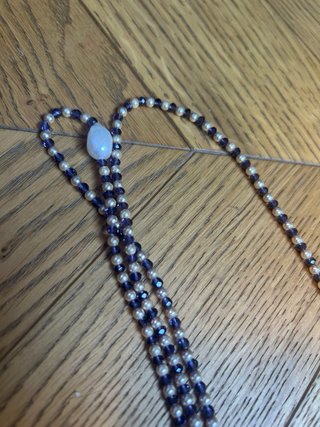 Collana lunga perla e pietre