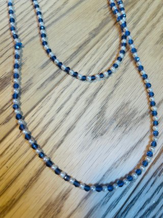 Collana lunga perla e pietre