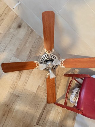 Ventilador de techo madera y metal