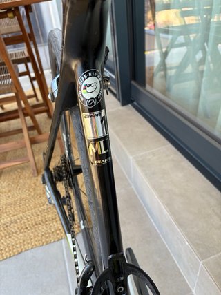 Bicicleta Giant Advanced Negra y Verde