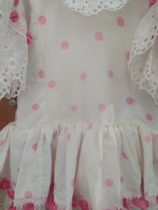 Vestido de sevillanas blanco y rosa talla 2-5años