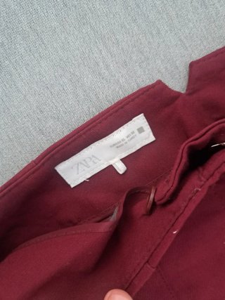Pantalón XL Rojo Burdeos zara tiro alto