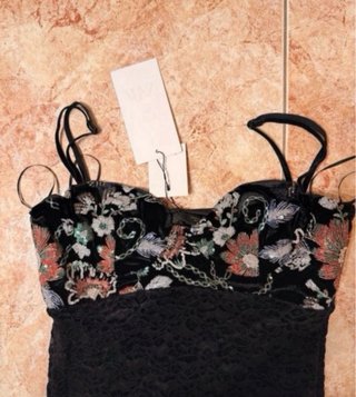 Vestido Zara bordado tirantes M