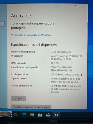 PC Intel i7-9700K 32GB RAM + 3TB HDD