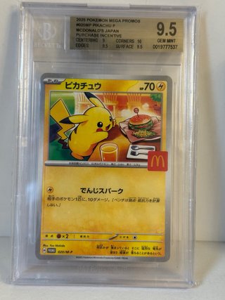Carta Pokémon Pikachu McDonald's 9.5 Beckett
