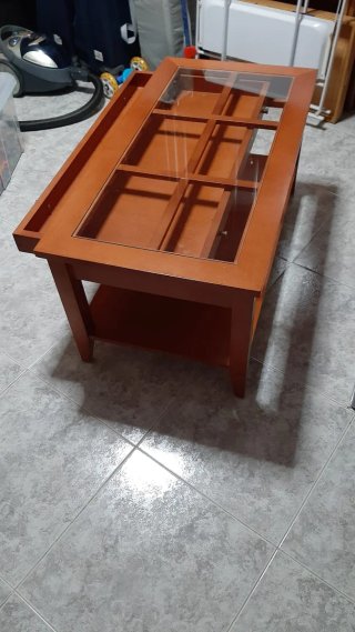 Mesa de centro madera y cristal