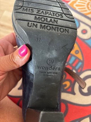 Zapatos Wonders Tacon Azul Marino