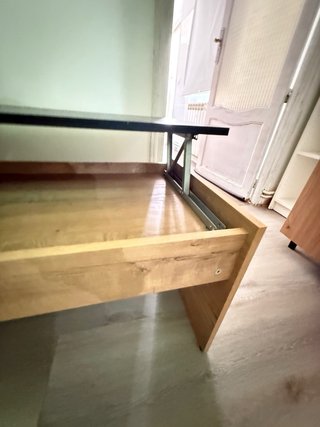 Mesa elevadora , color roble y pizarra