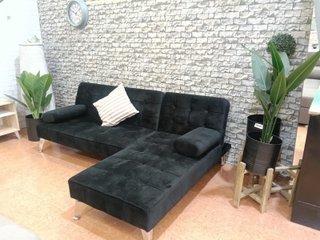 Sofá Cama Chaise Longue Keren  Negro