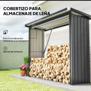 Caseta para leña metálica