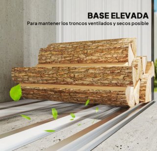 Caseta para leña metálica