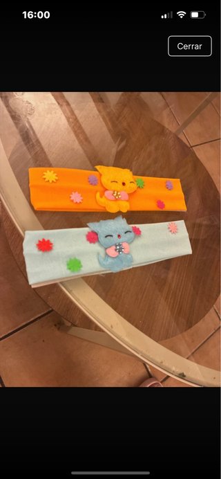 2 Diademas Infantiles Gatos Adornados