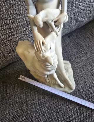 Lladro Nao pastora con oveja y cordero porcelana