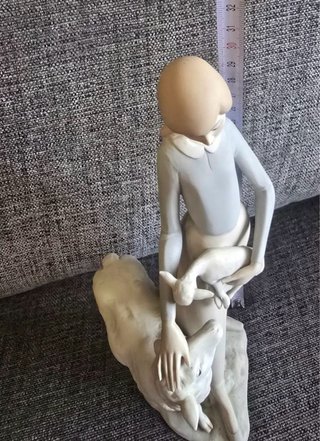 Lladro Nao pastora con oveja y cordero porcelana