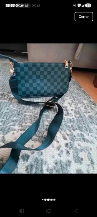 Bolso cuadros negro y gris